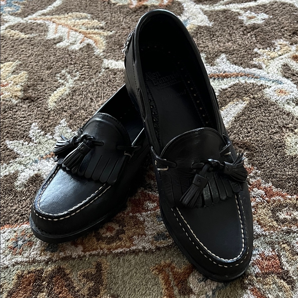 Allen Edmonds Black Leather Tassel Loafers ECU